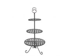 Greenware 176420-T Metall- Etagere, Romantische Garten Dekoration Sara, grau