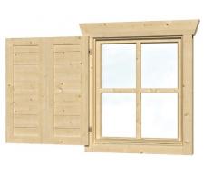 SKAN HOLZ 699131 Fensterläden für Einzelfenster Gartenhäuser - Zubehör, natur, 2.5 x 57.5 x 70.5 cm