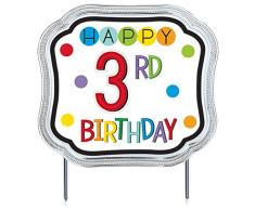 amscan 101836 Rainbow Birthday Add‑Any‑Age Cake Topper Tortenfigur, Papier, mehrfarbig