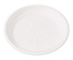 Hobby & Style 5770.0 Untersetzer für Blumentopf Rattan, Weiß, 15 x 15 x 1.7 cm