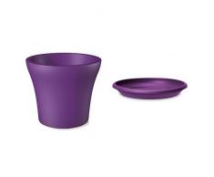 Scheurich No1 Style Pflanzgefäß Pure Lilac Ø 35 cm, Höhe 30 cm, mit passendem Untersetzer