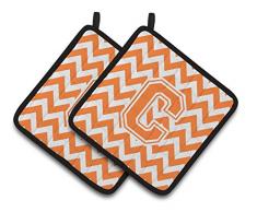 Caroline s Treasures Buchstabe C Chevron orange & weiß Paar Topflappen cj1046-cpthd, 7.5hx7.5 W, multicolor