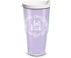 Tervis 1321620 Be Be Kind Purple Insulated Tumbler with Wrap and Lid, 24 oz - Tritan, Clear