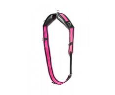 PFIFF 004218-126-Pony Decken-/ Longiergurt mit Lederkissen, S, schwarz-pink