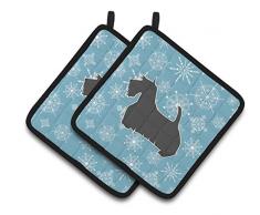 Caroline s Treasures Winter Schneeflocke Scottish Terrier Paar Topflappen bb3569pthd, 7.5hx7.5 W, multicolor