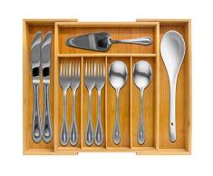 Erweiterbar Besteckkasten, Küche Schublade mit MDF unten bambus