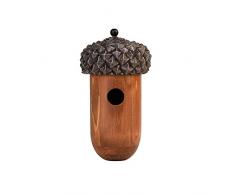 Esschert Design Nistkasten Eichel aus Kiefernholz/Kunststoff, Ø 13,9 x 25,3 cm, Vogel Nistkasten zur Wandmontage