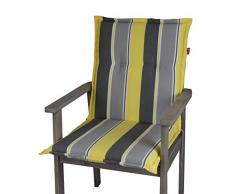 Herlag Florence Polsterauflage Niedriglehner für Gartenstuhl (Farbe grau/gelb gestreift, 100% PU Schaumstoff) P204022-2127