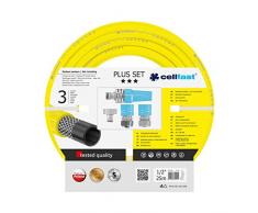 Cellfast Gartenschlauch SET PLUS 3-lagiger Wasserchlauch mit dauerhafter Verstärkung aus Garn höchster Qualität, druck- und UV-beständig, 25 bar Berstdruck, 25m, 1/2 zoll, 10-290