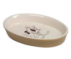 Nobby Katzen Keramik Schale oval hellbraun / beige 17 X 11 X 2,5 cm