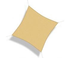 Corasol 160133 Premium Sonnensegel, 3,6 x 3,6 m, Quadrat, Wind- & wasserdurchlässig, beige
