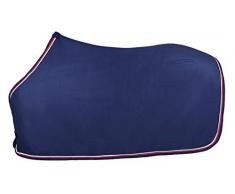 PFIFF 101496 Pferde Polarfleece Decke Pauline, Fleecedecke Pferdedecke, Blau / Pink 135