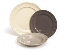 Soul Kitchen Geschirr 18 tlg. Set Country Chic naturweiß/grau/ecru