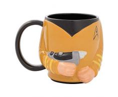 Vandor 55394 Star Trek Spock 3D Ohren Form Keramik Suppe Kaffee Tasse Becher Becher Becher 570 ml Kirk Sculped Ceramic Mug 18 oz gelb