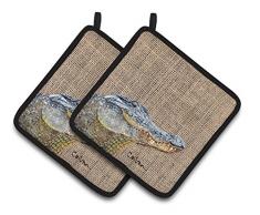 Caroline s Treasures Alligator Paar Topflappen 8733pthd, 7.5hx7.5 W, multicolor