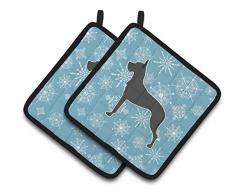 Caroline s Treasures Winter Schneeflocke Deutsche Dogge Paar Topflappen bb3575pthd, 7.5hx7.5 W, multicolor