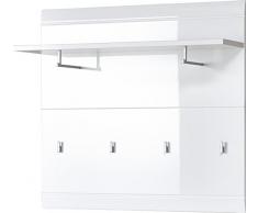 Germania 3575-84 Garderobenpaneel GW-Adana in Weiß Hochglanz, 96 x 90 x 31 cm (BxHxT)