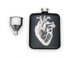 Iron and Glory IAGFMP Flachmann und Trichter, Edelstahl, 170 ml, Schwarz