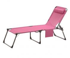 Dehner Campingliege Mallorca, ca. 227 x 70 x 45.5 cm, Aluminium/Textilene, rosa