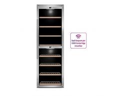 Caso 730 WineComfort 1800 Smart-App-Gesteuerter Weintemperierer mit Kompressortechnik für 180 Flaschen Weinkühlschrank, Edelstahl