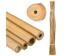 Relaxdays Bambusstäbe 150cm, aus natürlichem Bambus, 25 Stück, Bambusstangen als Rankhilfe oder Deko, zum Basteln, natur