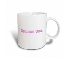 3dRose mug_151216_2 College Girl text in pink Becher, keramik, ceramic