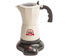 Bestron Elektrischer Espresso-Kocher mit Basis, Vintage, 6 Espressotassen, 480 Watt, Aluminium, Beige