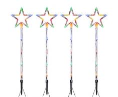 WeRChristmas WRC-8716 Lichterkette mit Sternen, verbindbar, Mehrfarbig, 4 Stück
