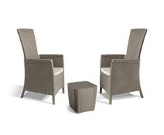 Allibert Vermont Dining Sessel, Cappuccino/Sand (Poly Cotton Kissen)