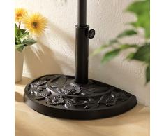 EASYmaxx Sonnenschirmfuß Gussoptik | Passend z.B. für die EASYmaxx Sonnenschirme Balkon/Terrasse halbrund und rechteckig | 50 x 32 x 32 cm, für Stangen bis 4 cm Durchmesser