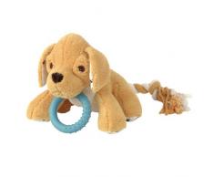 HUND BASTI F. WELPEN M. BLAUEM ODER ROSAFARB. BEIßRING, CA. 30 CM