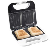 Bestron Antihaftbeschichteter Sandwich-Toaster, Sandwich-Maker mit 750 Watt, Funcooking, Weiß