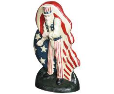 Design Toscano Kämpfender Uncle Sam, Buchstützen- und Türstopper-Skulptur aus Eisenguss