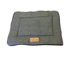 Ellie-Bo Hundebett, wendbar, Tweed und Kunstfell, für kleine Hundekäfige, 61 cm, Schwarz