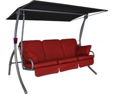 Angerer Primero Premium Hollywoodschaukel Leder, Rot, 3-Sitzer