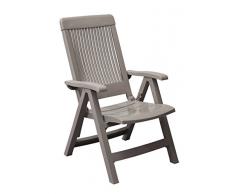 Grosfillex Fidji Evolution Klappsessel, Taupe, 62 x 11 x 89 cm