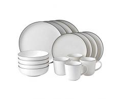 Royal Doulton Geschirrset, 16 Teile, Weiß, Edelstahl, Stück