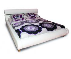ANGIE Modernes Doppelbett mit Metallzubehör, WeiÃ, 160 x 200cm
