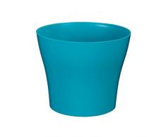 greemotion Übertopf Tulipan ca. 15 cm, Blumentopf in Türkis, Pflanzkübel aus Kunststoff, Blumenkübel Rund für Innen & Außen, Pflanztopf Balkon & Terrasse, Pflanzgefäß Garten, Pflanzen-Zubehör