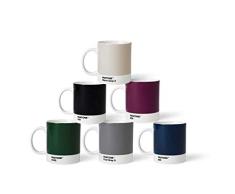 Pantone 6 Kaffeetassen mit Henkel Porzellan Becher 6er Set, Naturfarben, 375ml