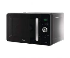 Whirlpool JQ 280 MB Microonde, Thermobelüftet kombiniert, Freistehend mit Dampfgarer Bassa Teller Crisp und Griff, 30 l, Schwarz