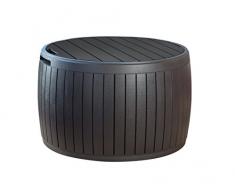 Keter Kissenbox, regenfest, Balkon Kissenbox Circa Wood, braun, 67 x 67 x 43,5 cm, 143 L Holzoptik Kissenbox