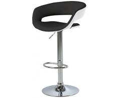 AC Design Furniture 0000058026 Barhocker Jack 2er Set, Sitz, Rücken Lederlook, Rückenteil, weià / schwarz