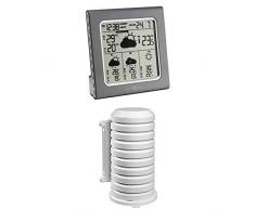 TFA Dostmann satellitengestützte Funkwetterstation Galileo 35.5003.10 + Schutzhülle für Sender Artikel, 98.1114.02, leicht zu montieren, weiß