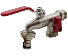 Riegolux 303090 Wasserhahn aus Messing für den Garten, Ausgang/DOB.C/Anschluss D/B