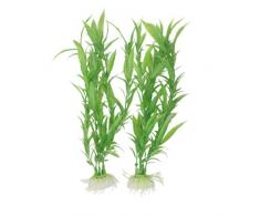sourcingmap Kunststoff Aquarium Gras Pflanzen Ornament Decor, Grün, 2 Stück