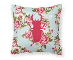 Carolines Treasures BB1063-RS-BU-PW1818 Beetle Shabby Chic Blue Roses Kissen, 45,7 x 45,7 cm, Mehrfarbig