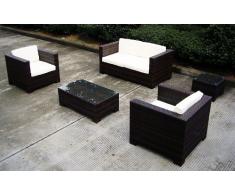 Baidani Rattan Lounge Sitzgruppe Infinity, braun meliert