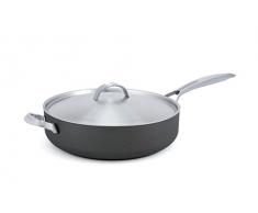 GreenPan Paris Quart Stieltopf mit Keramiküberzug, antihaftbeschichtet, spülmaschinenfest 4QT Saute Pan 4 Quart grau