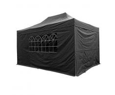 AIRWAVE Pavillon Essential, Pop-Up-Unterstand mit Seiten, wasserdicht, 3 x 4,5 m, Schwarz